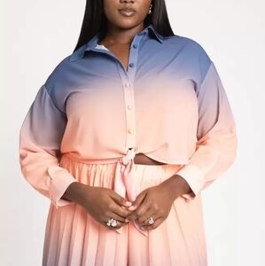 NWT Tie-front Ombre Shirt